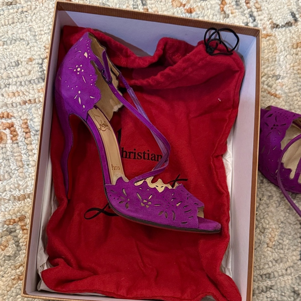 Christian Louboutin Bougainvillea Suede Heels